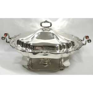 Gold Stainless Steel Chafing Dish with Roll Top Lid Buffet Food <b>Warmer</b> Double Fuel Holders Catering Banquet Serveware - Product Image 4