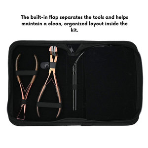 Kit d'extension de cheveux professionnel pour salon, ensemble complet d'outils de pose avec pinces à extensions, ciseaux de coupe, outil à boucle - Product Image 6