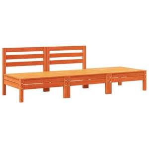 Grand canapé de jardin modulaire en pin massif brun ciré, mobilier d'extérieur confortable et élégant - Product Image 4