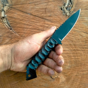 Nouveau Couteau de Chasse et de Camping DIY en Acier Damas de Haute Qualité, Fait Main, 8 Pouces, Lame Droite 5mm, Manche en Bois, Revêtement Poudré, OEM - Product Image 2