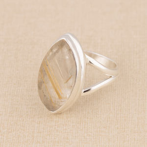 Golden Rutile Quartz <b>Ring</b> 925 Sterling Silver <b>Ring</b> <b>Statement</b> <b>Ring</b> Promise <b>Ring</b> for Her <b>Ring</b> At Unbeatable Price By Supplier - Product Image 4