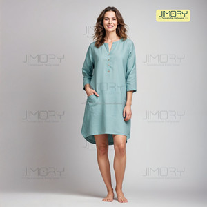 Colección de Ropa Premium Ecológica 100% Algodón JE2022 - Camisas, Vestidos, Tops, Túnicas, Encaje, Estilo Dulce, Línea A, 300g, Sostenible - Product Image 3