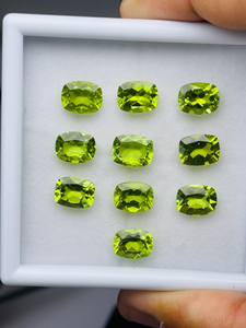 AAA Quality Natural Green Peridot <b>Cushion</b> Cut 9*7mm 22.51 Cts Gemstone Third Party Certified No Treatments Superb Luster Perfect - Product Image 6