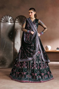Tenues de soirée shalwar kameez pour femmes, costumes en organza de créateurs pour femmes, vêtements brodés en organza pour femmes. - Product Image 3