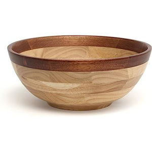 Bol de service rond en bois d'acacia naturel, artisanal, écologique, en bois massif, pour salade, fruits, cuisine, table à manger, décoration intérieure - Product Image 5
