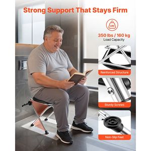 Portable Stainless Steel Camp Travel Toilet with Soft Seat 350 Lbs Weight Capacity for Adults and for <b>Camping</b> - Product Image 5