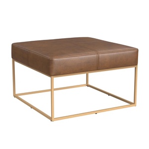 Tabouret ottoman rembourré en tissu avec cadre en fer robuste et coussin moelleux pour chambre à coucher, salon, coiffeuse - Product Image 2