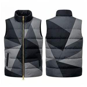 Veste matelassée sans manches à rayures horizontales, en polyester durable, isolation confortable, coupe-vent, pour voyages, activités de plein air, hiver, vêtements d'extérieur décontractés - Product Image 6