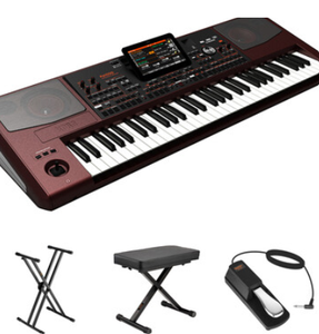 MEILLEURE OFFRE 2026 : Clavier électronique 61 touches avec écran LCD, ensemble de piano pour usage domestique, couleur rouge, en plastique - Product Image 1