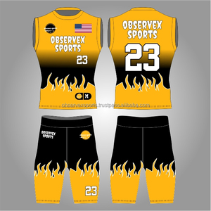 Uniformes de fútbol americano sin mangas sublimados para equipos 7v7, uniformes personalizados con nombre del jugador, camiseta de compresión 7 contra 7. - Product Image 1