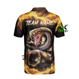 เสื้อโบว์ลิ่งผู้ชาย VIANTEX แบบสั่งทำพิเศษ พิมพ์ลายหัวกะโหลก โลโก้ด้านหน้า ผ้าถักแห้งเร็ว โพลีเอสเตอร์ 200 กรัม แขนสั้นลำลอง - Product Image 6