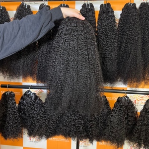 Extensiones de cabello humano virgen sin procesar 100%, paquete de rizos birmanos, tejido rizado ondulado negro Natural, calidad 12A - Product Image 6