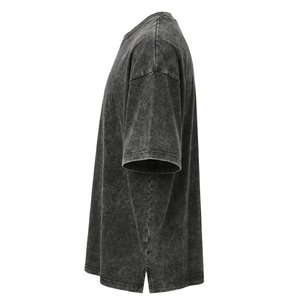 Top Quality Men's <b>Acid</b> Washed Black Oversized <b>Drop</b> Shoulder Tee Thick Cotton Custom Logo Streetwear Bulk Outdoor Article For Men - Product Image 3