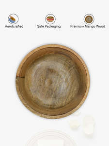 Tazón de Madera Esmaltada ArtisanLuxe, Tazón Decorativo Hecho a Mano con Diseño Impreso para Ensaladas, Frutas, Bocadillos, Postres y Comidas de Lujo en el Hogar - Product Image 3