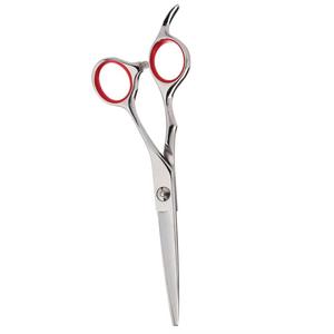 Ciseaux professionnels à effiler les cheveux en acier inoxydable, pour droitiers, manche moyen, accents rouges, lame tranchante, haute qualité Morje - Product Image 2
