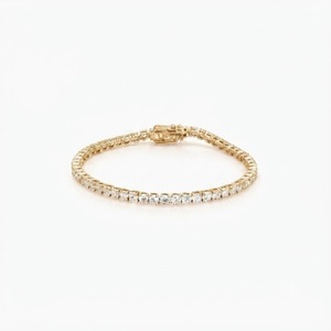 Magnifique bracelet tennis en or massif 10K 14K 18K certifié IGI, couleur DEF, clarté VS VVS, diamant de laboratoire rond brillant - Product Image 1