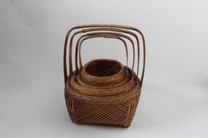 Panier de rangement en bambou japonais vintage du Vietnam, style Ireko, lot de 4, tissé à la main, fournisseur et fabricant - Product Image 1