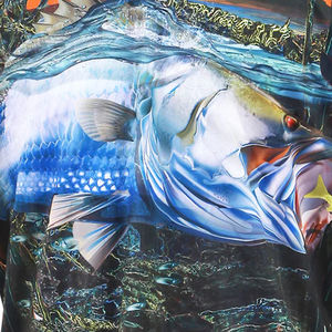 Polo de pêche à manches longues personnalisé avec logo imprimé, motif uni, protection UPF50+, séchage rapide, sublimation, 200 grammes, pour activités de plein air - Product Image 6