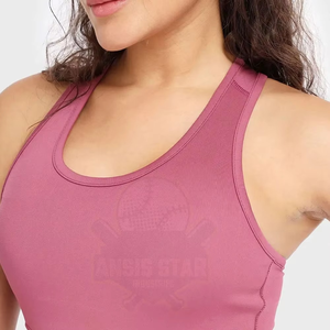 Pink Sports Bra Women's High Support Workout <b>Top</b> Seamless Racerback Yoga Bra Medium Coverage Active Wear - Product Image 3