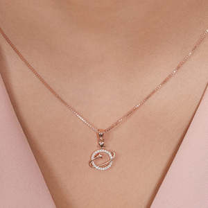 Super vente flash de septembre, pendentif en argent sterling 925 plaqué or rose avec zircon cubique, élégance étoilée, pour femmes, Saint-Valentin, Noël - Product Image 5