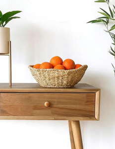 Nouveauté, tendance du moment, panier de rangement en jonc de mer naturel durable en forme de fleur, design unique, collection pour les décorateurs d'intérieur - Product Image 5