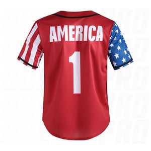 Chemise à drapeau américain, maillot de baseball USA pour hommes, manches courtes, boutonnée, design personnalisé du drapeau USA, équipe personnalisée - Product Image 2