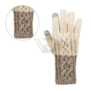 Achat en gros de gants d'hiver décontractés à double couleur en tricot torsadé pour femmes, compatibles avec les écrans tactiles - Product Image 6