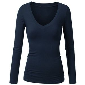 Haut de blouse médicale à col en V et manches longues pour femme, en tricot polyester-coton, pour détection d'aiguilles en milieu hospitalier, avec logo personnalisé - Product Image 1