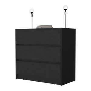 Commode Avra à 3 tiroirs avec plateau et façade en bois manufacturé, élégante commode à tiroirs - Product Image 5