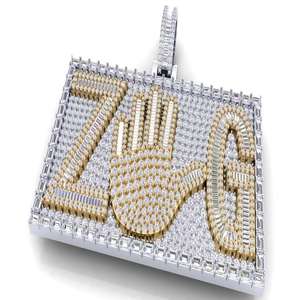 Colgantes y Dijes de Diamantes Chapados en Oro Estilo Hiphop, Plata S925, Dije de Diamantes con Certificado IGI, Dije Savrta Lorena, Joyería de Diamantes VVS - Product Image 3