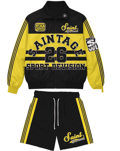 Custom High Quality Solid Lightweight Windbreaker Nylon Polyester Men's Summer Sport Letter Print Breathable Windproof <b>Set</b> - Product Image 4
