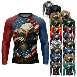 เสื้อรัดรูปป้องกันรังสียูวีคุณภาพพรีเมียม แขนยาว สำหรับฝึกซ้อม MMA BJJ ชุดต่อสู้ เสื้อยืดโพลีเอสเตอร์ยืดหยุ่นสำหรับออกกำลังกาย - Product Image 1