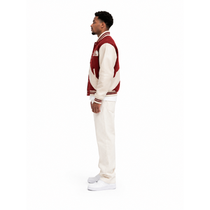 Chaqueta universitaria personalizada para hombre de lana, melton y cuero de cordero, estilo streetwear, marca privada, OEM, para fraternidad, tipo Letterman, de primavera, de lana peinada - Product Image 3