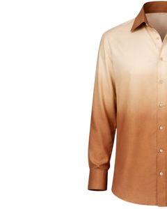 Camisa Formal para Hombre en Degradado Beige Cobre, Algodón Premium, Manga Larga, Cierre de Botones, Estilo Casual Elegante, Fabricante Personalizado, Suministro al por Mayor - Product Image 3