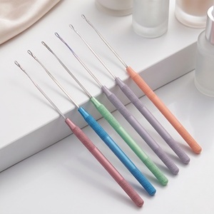 Nano Ring Hair Extension Hook Tool Hair Thread Pulling Hook Hair Extension Crochet <b>Needle</b> & <b>Bead</b> Thread Pulling Hook Tool - Product Image 1
