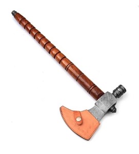Hand Forged Carbon Steel Tomahawk <b>Axe</b> <b>Viking</b> Style Bearded <b>Axe</b> with Leather Sheath Custom OEM Wood Handle Hatchet - Product Image 6