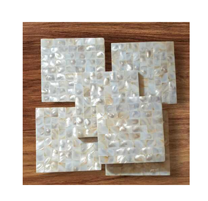 Sous-verre en nacre de qualité supérieure, décoratif, fait main avec support, vert MOP - Product Image 5