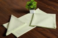 Serviettes élégantes vert pastel 100% coton, séchage rapide, absorbantes, design uni avec picots, pour dîner, multi-usages, décoratives, tissées, certifiées GOTS