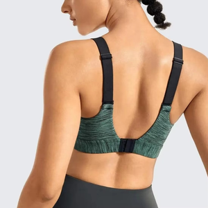 Soutien-gorge de sport sans couture ODM pour femme, noir avec imprimé contrastant, soutien-gorge d'entraînement à maintien élevé, vêtements de fitness, vente en gros d'usine - Product Image 3