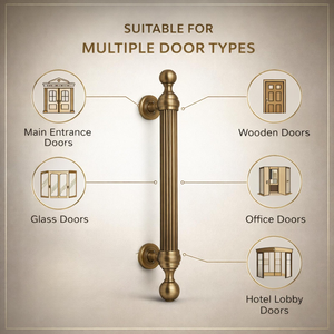 Premium AXIS Brass Door <b>Handle</b> Heavy Duty Traditional Style Ambidextrous Interior Exterior Door Hardware Supply - Product Image 4