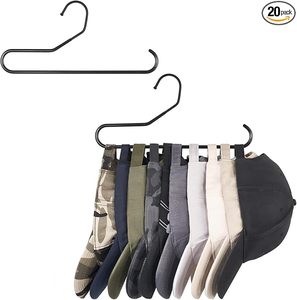 Porte-chapeaux mural en métal noir pour casquettes de baseball, ceintures, cravates et foulards – Organisateur de rangement pour placard - Product Image 3