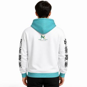 Sweat à capuche personnalisé avec motif anime color block pour homme, style streetwear japonais, en molleton, vente en gros usine OEM - Product Image 6