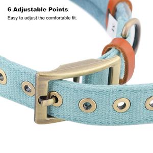 Custom Nylon Alloy Rivet Animal Print Pattern Design Dog Collar and Leash <b>Set</b> with Metal Side Release Buckle - Product Image 4