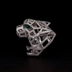 แหวนเพชรรูปหัวเสือดำสุดหรูสำหรับผู้ชาย ทองคำขาว 14K ดีไซน์คลาสสิก ประดับเพชรเต็มวง ดีไซน์รูปหน้าสัตว์ เครื่องประดับโดดเด่น ผลิตจากเพชรเลี้ยงในห้องปฏิบัติการ ได้รับการรับรองจาก IGI - Product Image 2