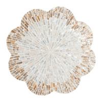 Table d'appoint ronde élégante en nacre naturelle avec surface en mosaïque texturée, meuble décoratif pour salon