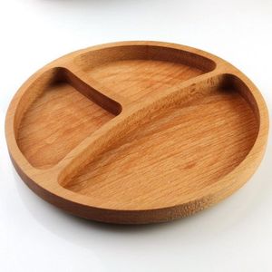 Bandeja Redonda de Madera Hecha a Mano, Bandeja de Cocina de Madera Natural para Desayuno, Té, Café, Bocadillos, Comedor y Decoración del Hogar - Product Image 1
