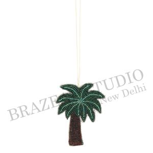 Brazeal Studio - Ornements de Noël faits main en velours et satin, écologiques, brodés de perles, personnalisés, 4 pouces (10 cm), dorés, fabriqués en usine - Product Image 6