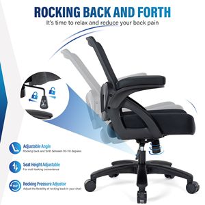 Sedia da Ufficio Ergonomica in Rete Resistente 400 libbre con Braccioli Ribaltabili, Girevole, Seduta Larga per Utenti Alti e Robusti - Product Image 2