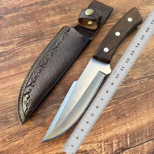 Couteau de chasse artisanal en acier à haute teneur en carbone, lame fixe, manche en bois, étui en cuir, qualité industrielle, ODM, survie en extérieur - Product Image 5