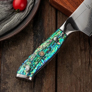 Couteau utilitaire haut de gamme en acier Damas à 67 couches, manche ergonomique en nacre, couteaux de cuisine Damas de qualité professionnelle - Product Image 3